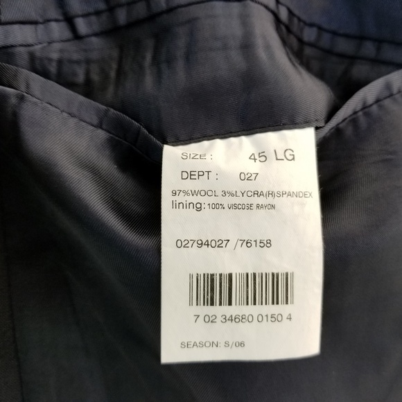 Brooks Brothers 346 Mens 45L Wool Blend Navy Blue - Picture 8 of 8